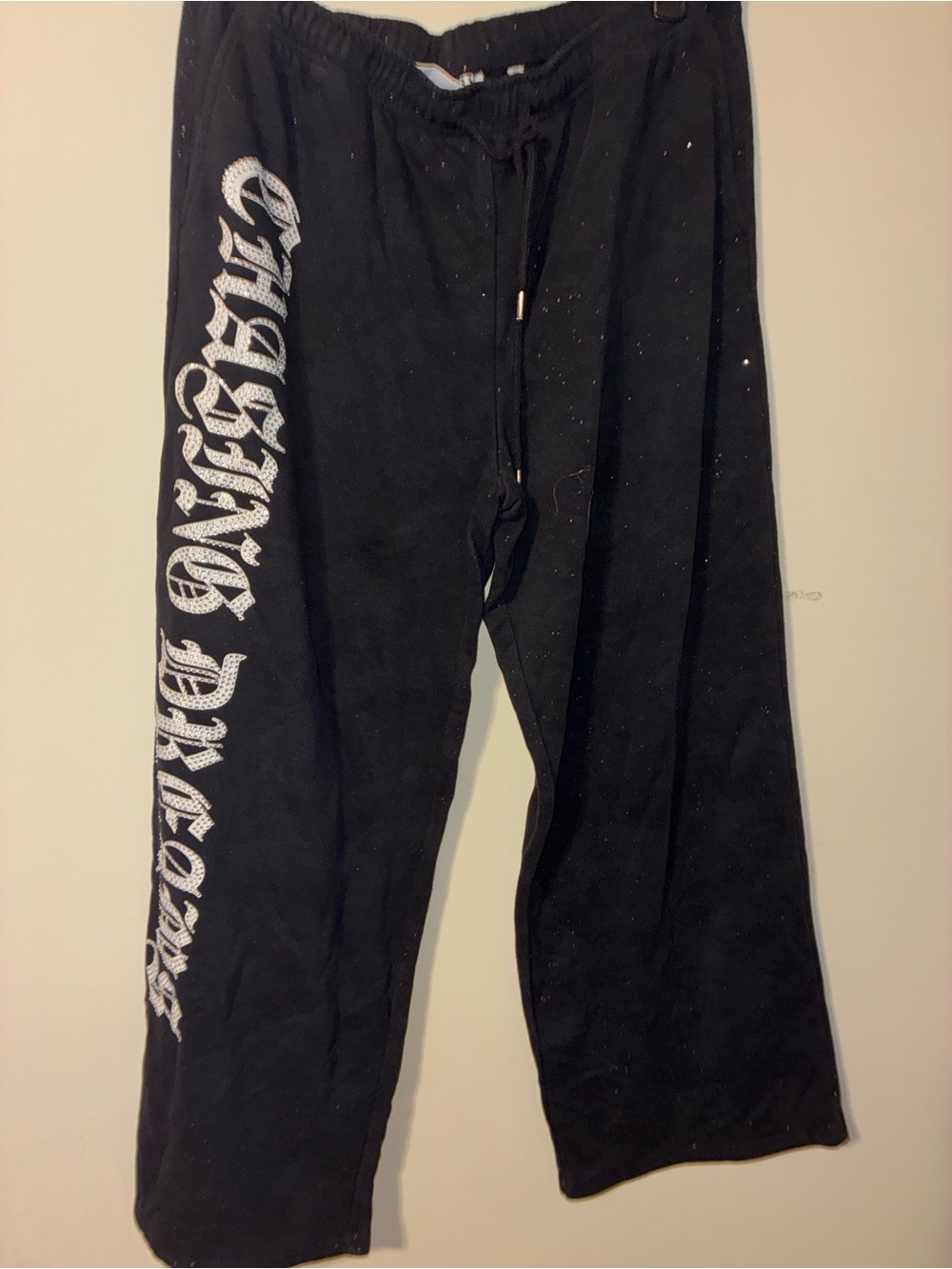 Only Black Jogger Pants with White Side Script